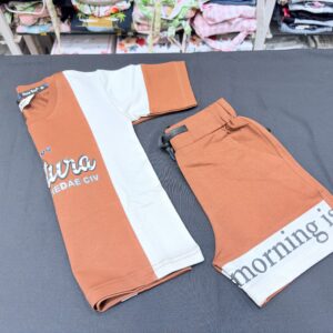IMG_2481 Boys Funky Print T-Shirt & Matching Shorts Set | Party Wear