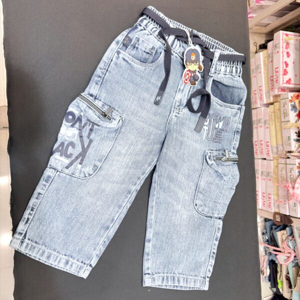 Boys 6-Pocket Cargo Jeans | Light Blue Utility Denim
