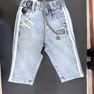 IMG_2501 Boys Side-Stripe Fashion Jeans | Trendy White Detail